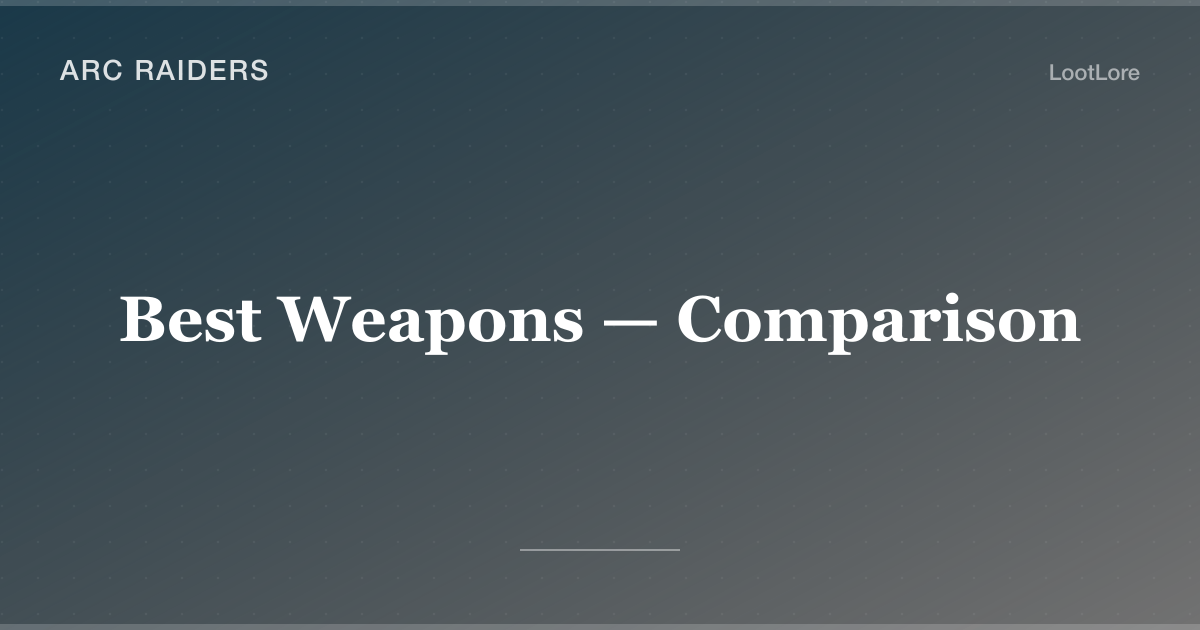 ARC Raiders best weapons comparison cover