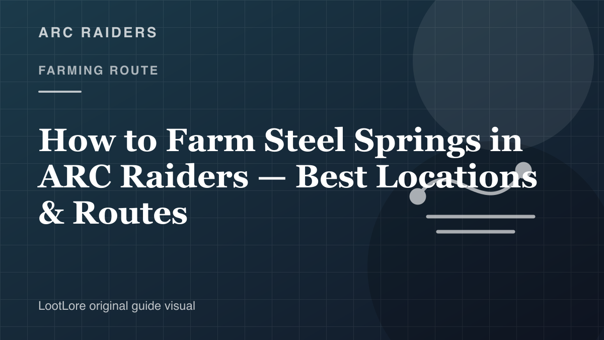 How to Farm Steel Springs in ARC Raiders — Best Locations & Routes original farming route visual