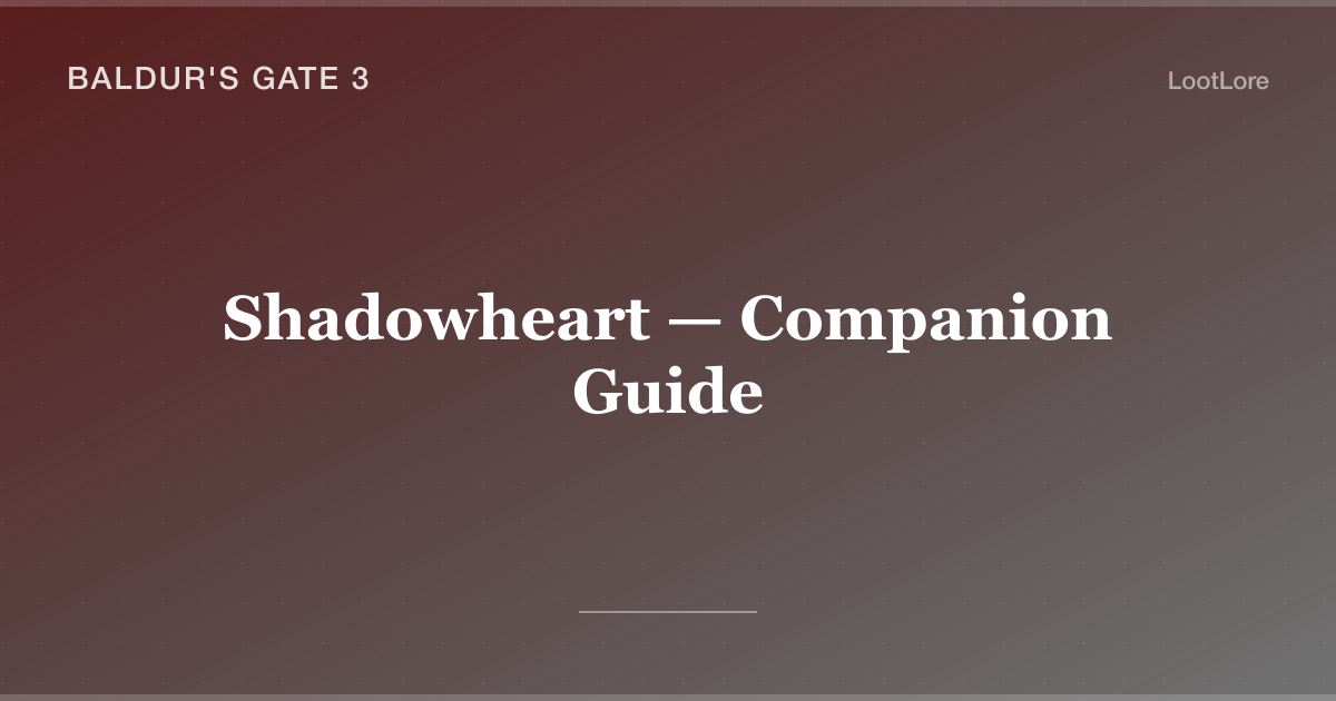 Shadowheart companion guide cover