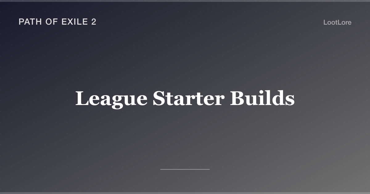 PoE 2 league starter builds cover