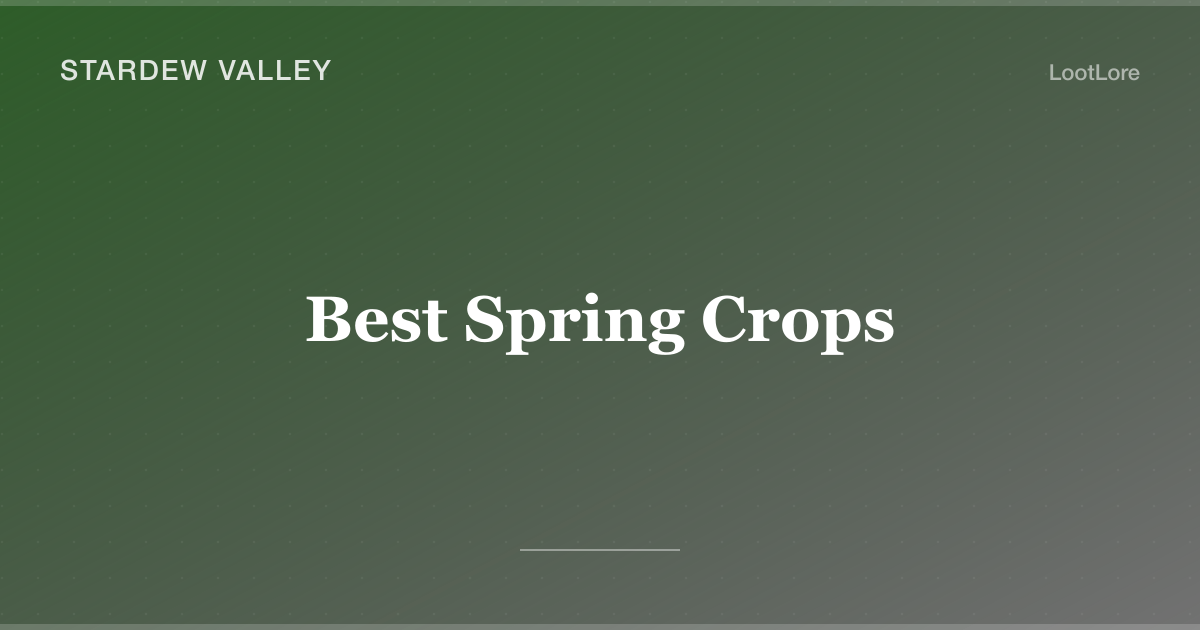 Stardew Valley best spring crops cover