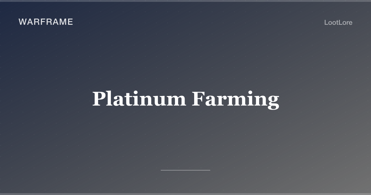Warframe platinum farming guide cover