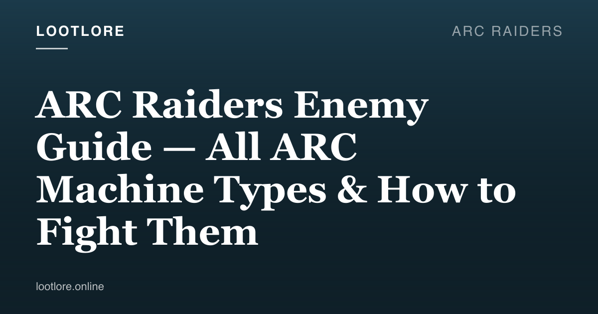 ARC Raiders guide cover for ARC Raiders Enemy Guide — All ARC Machine Types & How to Fight Them
