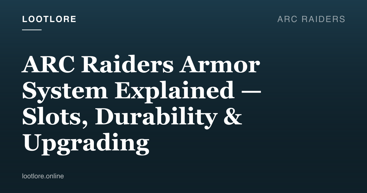 ARC Raiders guide cover for ARC Raiders Armor System Explained — Slots, Durability & Upgrading