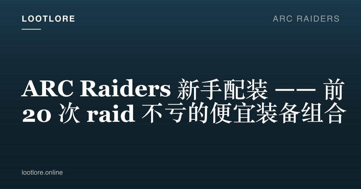 ARC Raiders 新手配装封面
