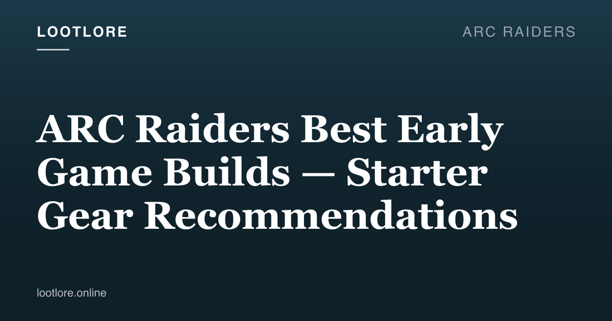ARC Raiders guide cover for ARC Raiders Best Early Game Builds — Starter Gear Recommendations