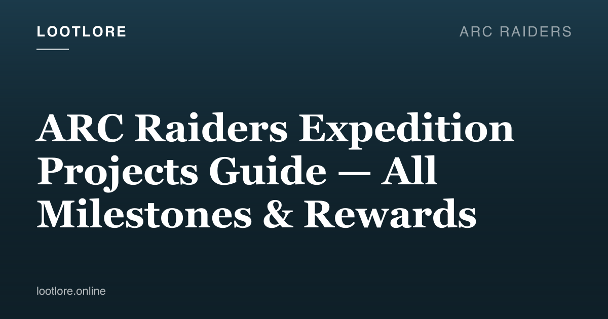 ARC Raiders guide cover for ARC Raiders Expedition Projects Guide — All Milestones & Rewards