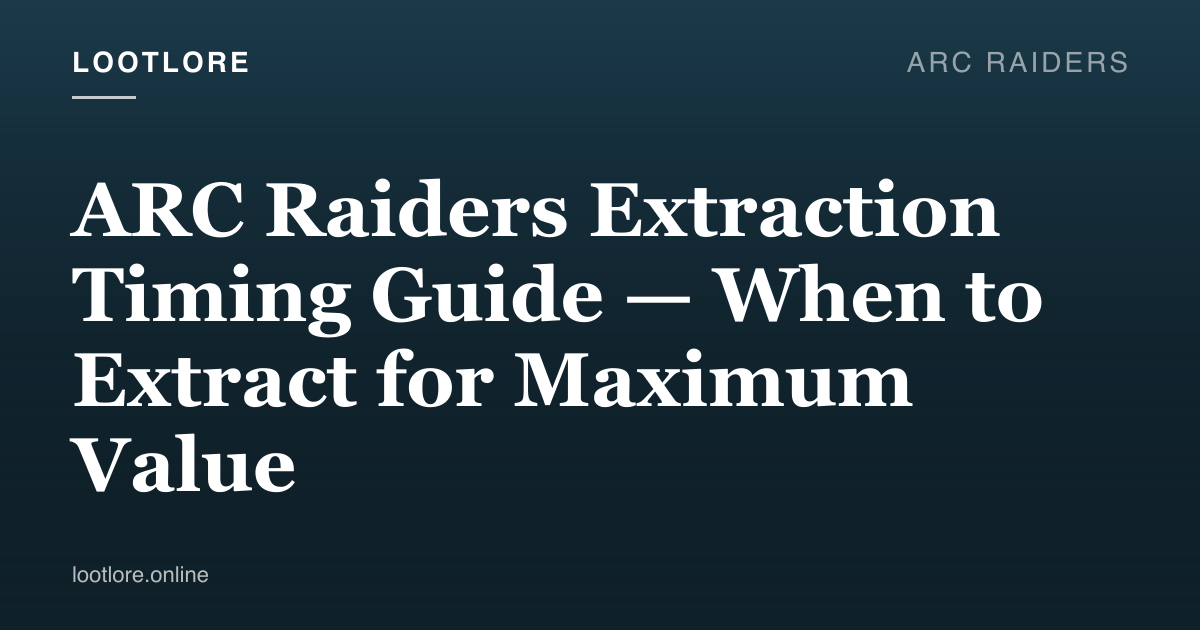 ARC Raiders guide cover for ARC Raiders Extraction Timing Guide — When to Extract for Maximum Value