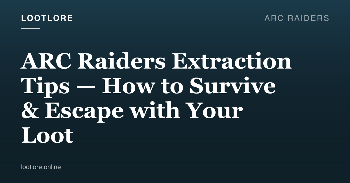 ARC Raiders — extraction tips guide screenshot