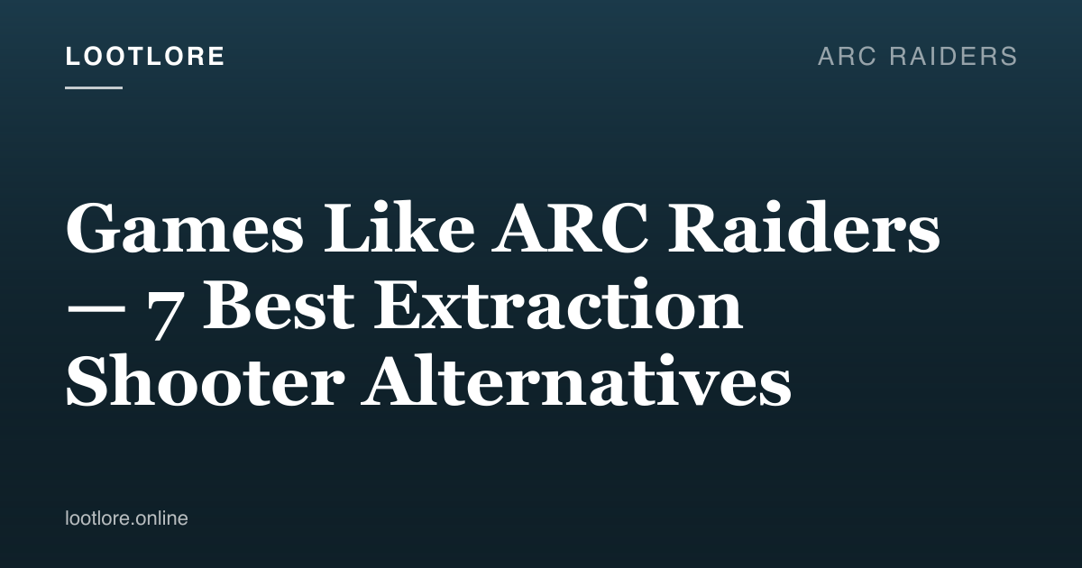 Games like ARC Raiders — extraction shooter alternatives