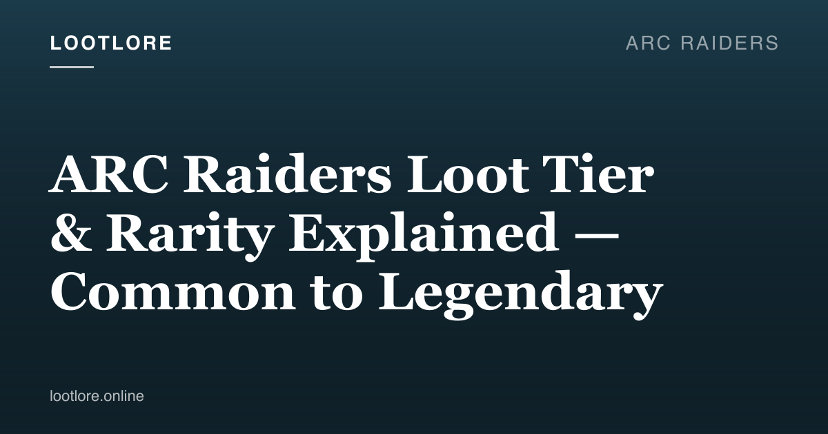 ARC Raiders loot tier rarity color system from common to legendary