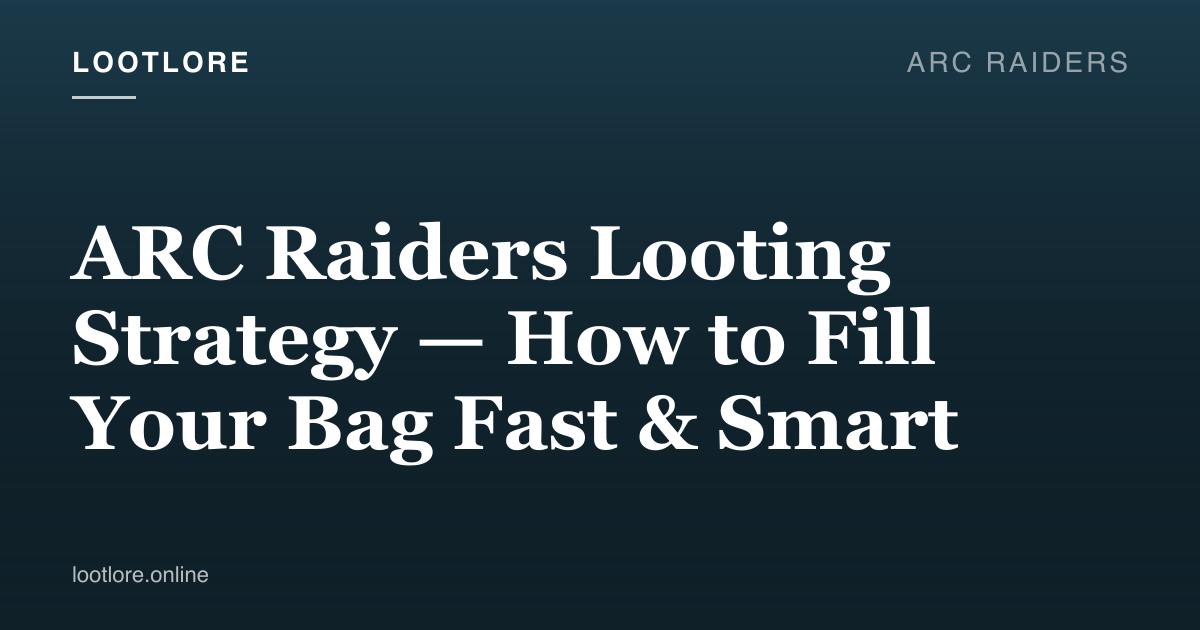 ARC Raiders guide cover for ARC Raiders Looting Strategy — How to Fill Your Bag Fast & Smart