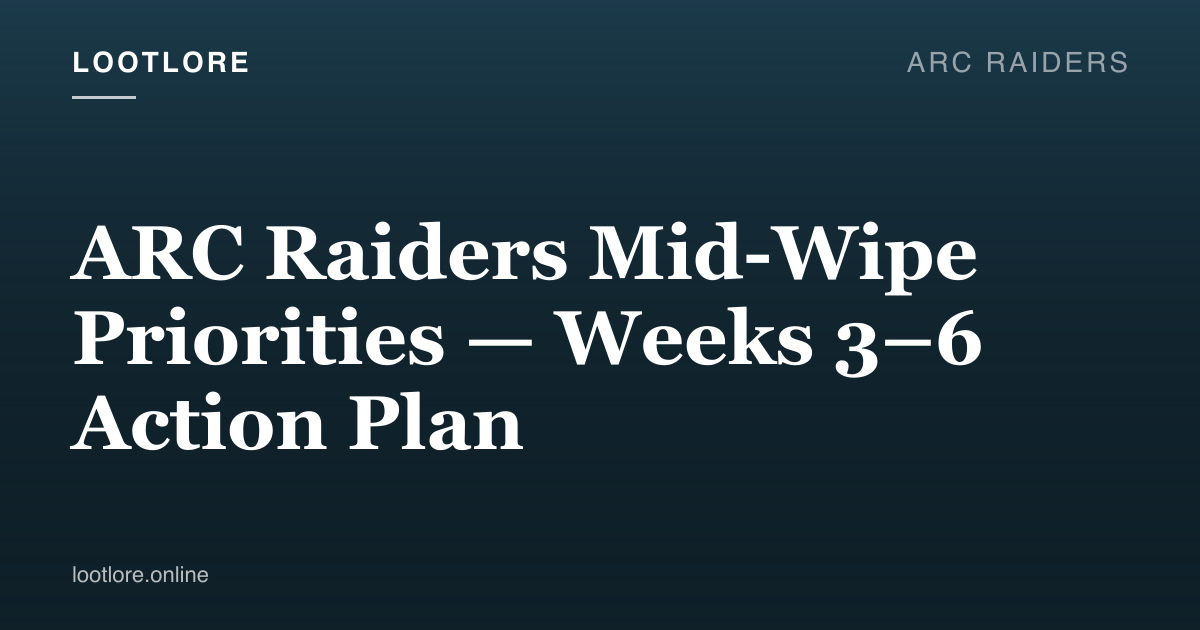 ARC Raiders mid-wipe progression checklist across weeks 3-6
