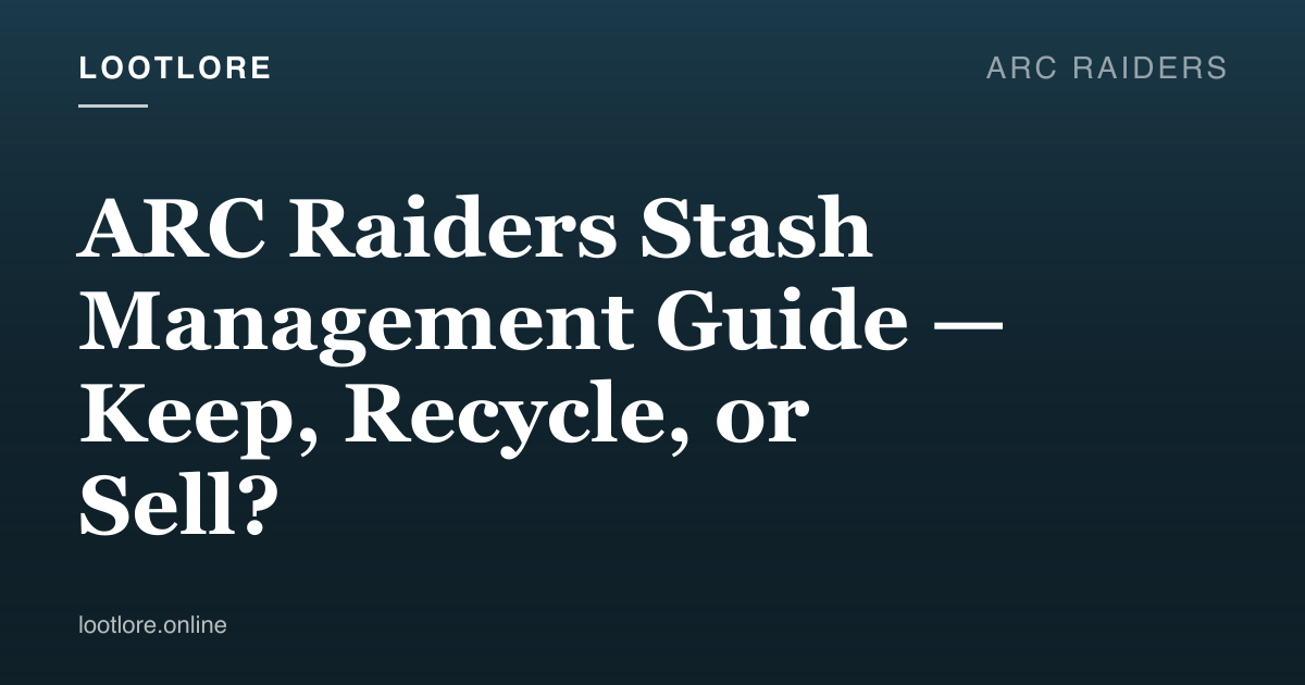 ARC Raiders stash management screen with organized loot categories
