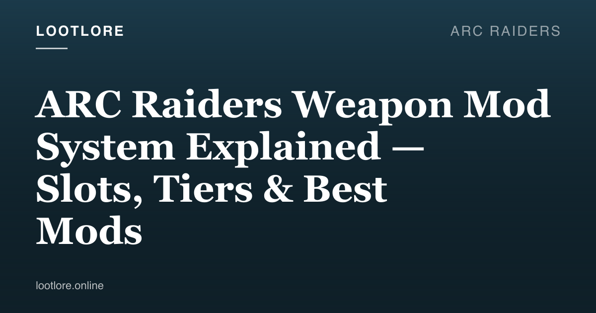 ARC Raiders guide cover for ARC Raiders Weapon Mod System Explained — Slots, Tiers & Best Mods