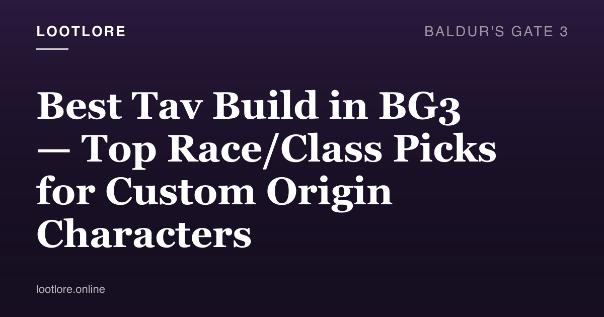 Custom Tav character in Baldur's Gate 3 character creation screen