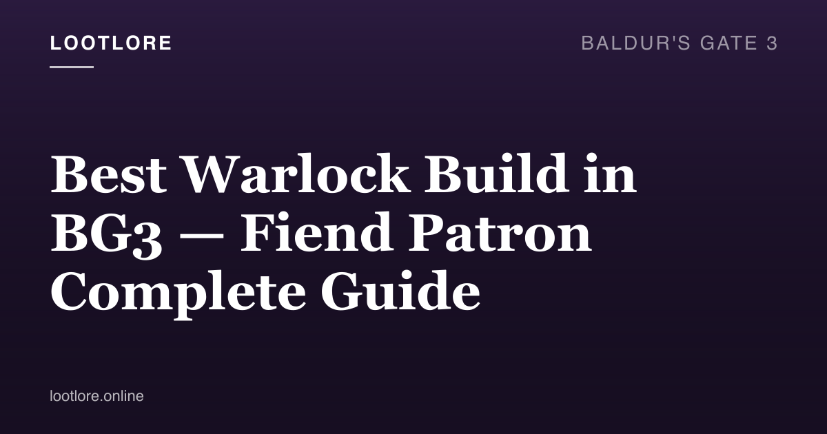 Baldur's Gate 3 — best Warlock build guide for custom characters