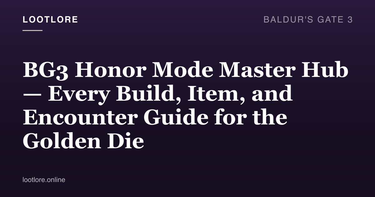 Baldur's Gate 3 — Honor Mode master hub image