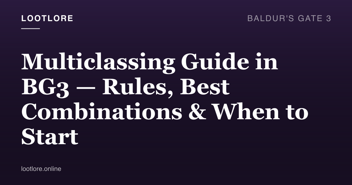 Baldur's Gate 3 — multiclassing guide screenshot