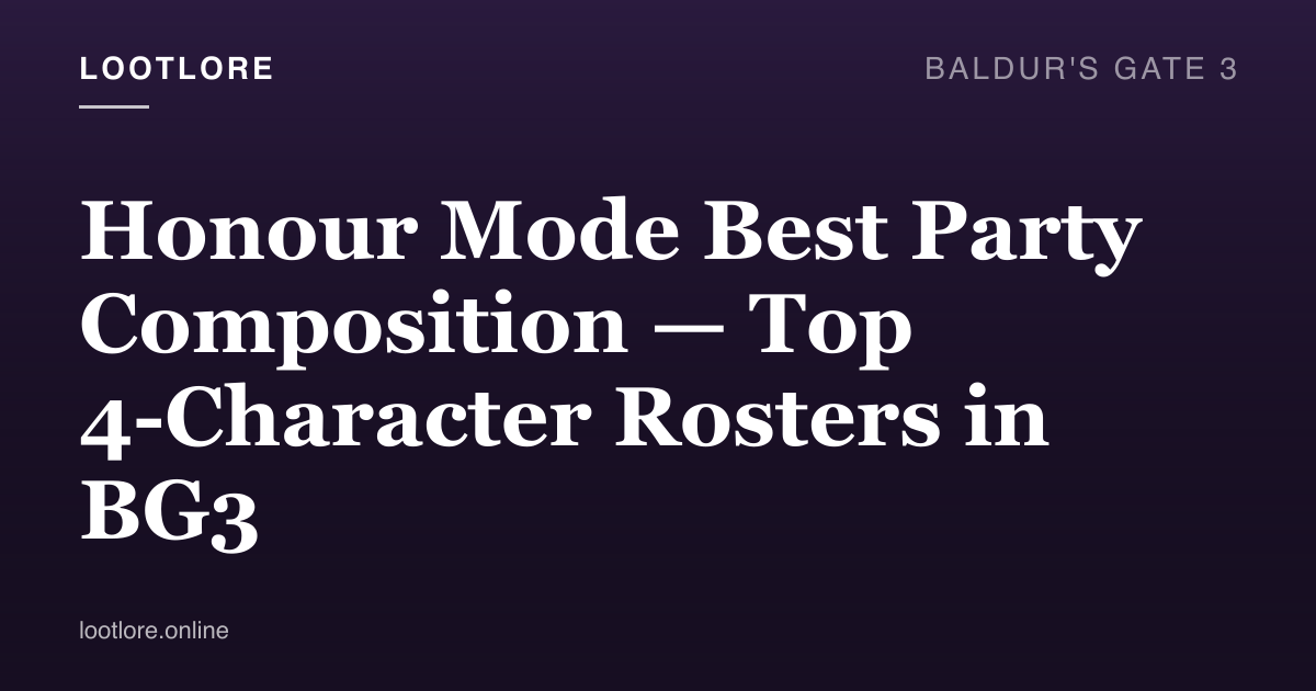 Four-character Honour Mode party formation in Baldur's Gate 3
