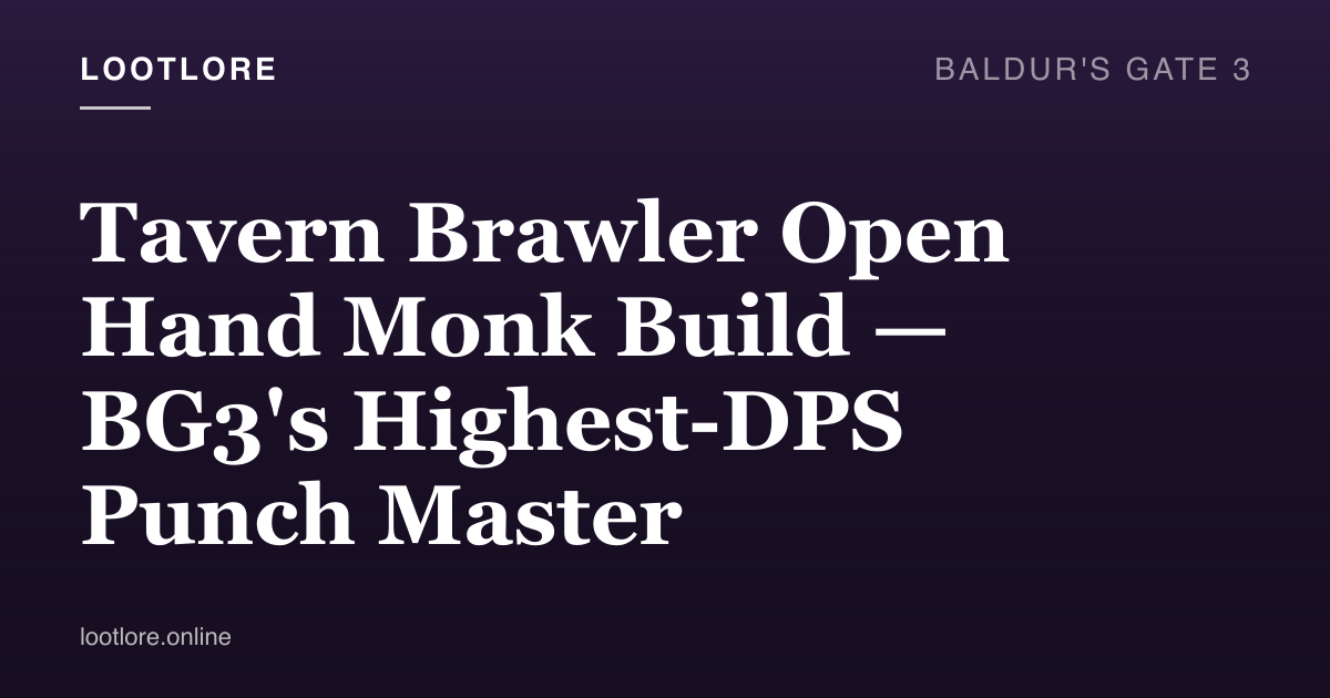 Tavern Brawler Open Hand Monk performing Flurry of Blows in Baldur's Gate 3