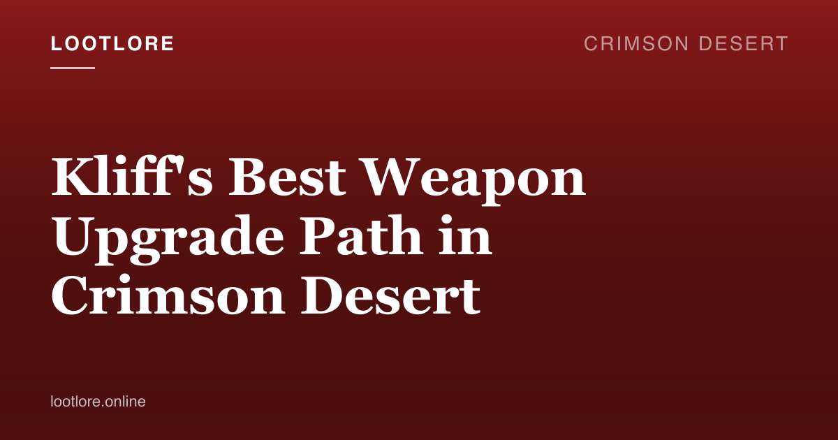 Crimson Desert guide cover for Kliff's Best Weapon Upgrade Path in Crimson Desert