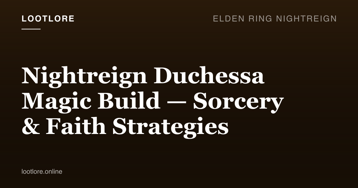 Elden Ring: Nightreign guide cover for Nightreign Duchessa Magic Build — Sorcery & Faith Strategies