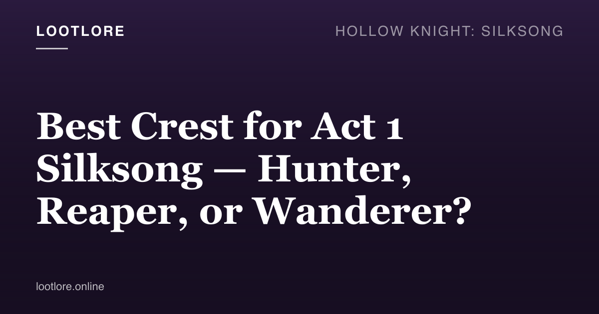 Best Act 1 Crest in Silksong — comparing Hunter, Reaper, Wanderer, Witch