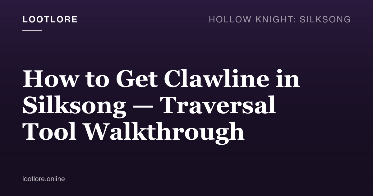 Clawline Silksong — Hornet using the Clawline grappling tool to swing across a Far Fields cliff gap