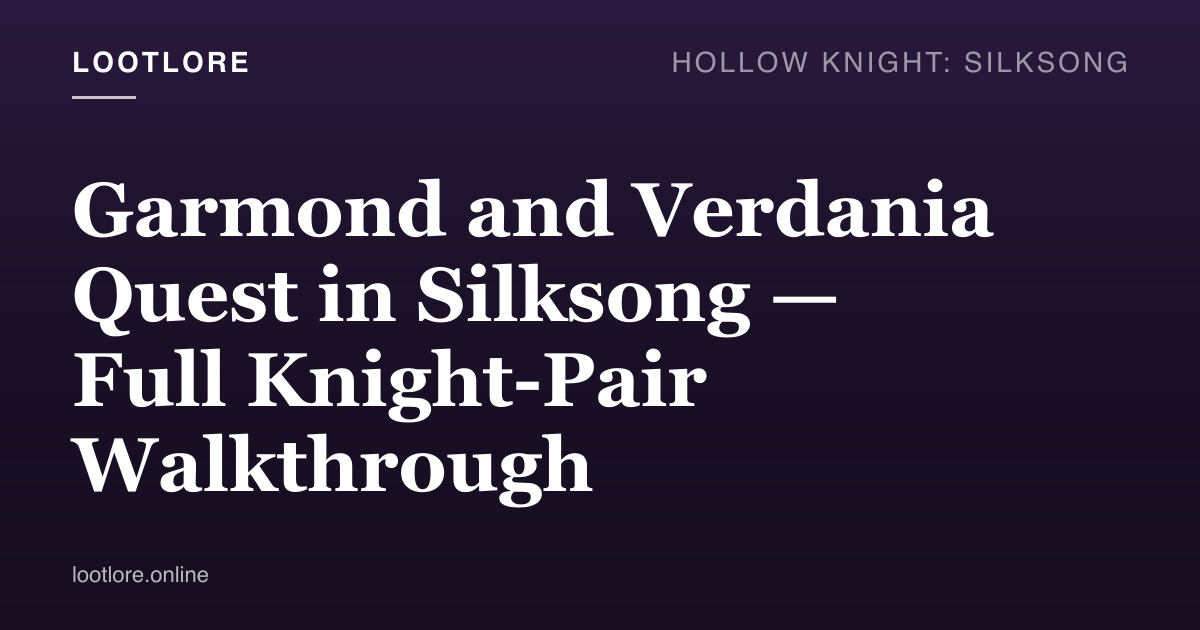 Garmond and Verdania in Silksong — the knight pair speaking with Hornet at the Bellhart south-east bench