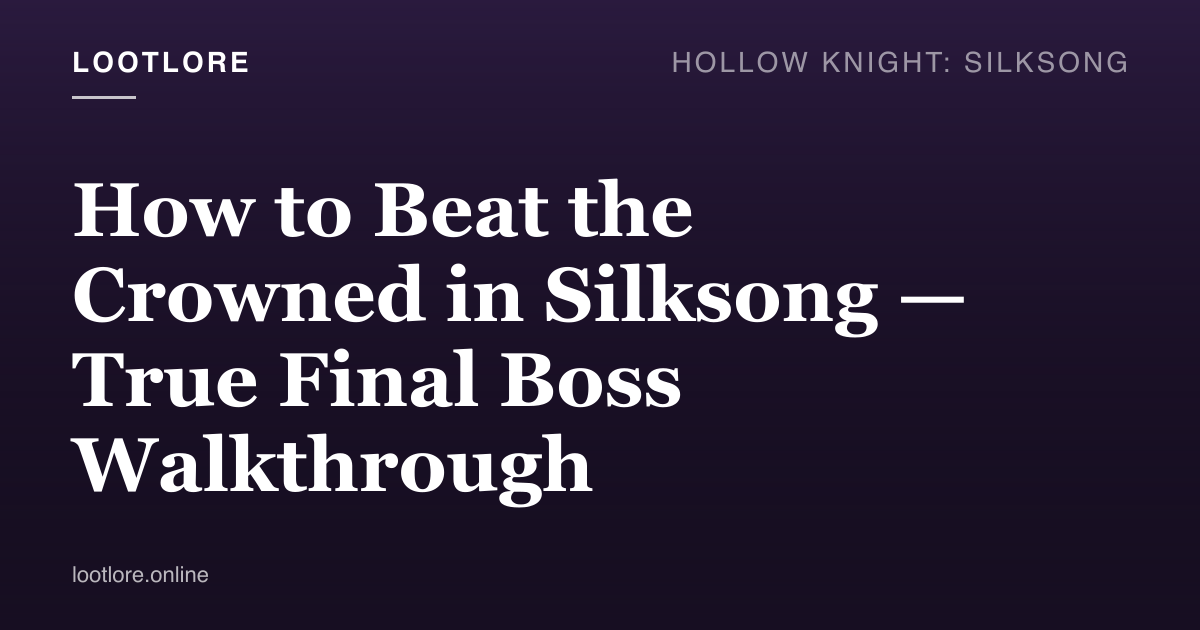 How to beat the Crowned in Silksong — Hornet facing the four-phase final boss in the Citadel throne room