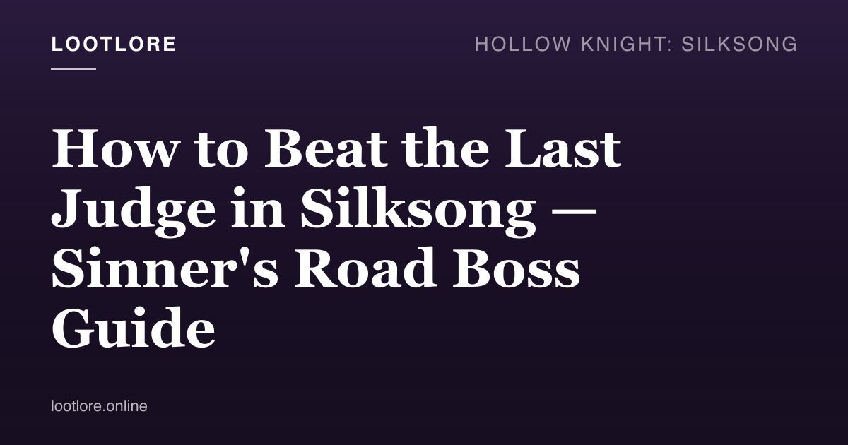 How to beat Last Judge in Silksong — Hornet facing the scythe-wielding boss on Sinner's Road
