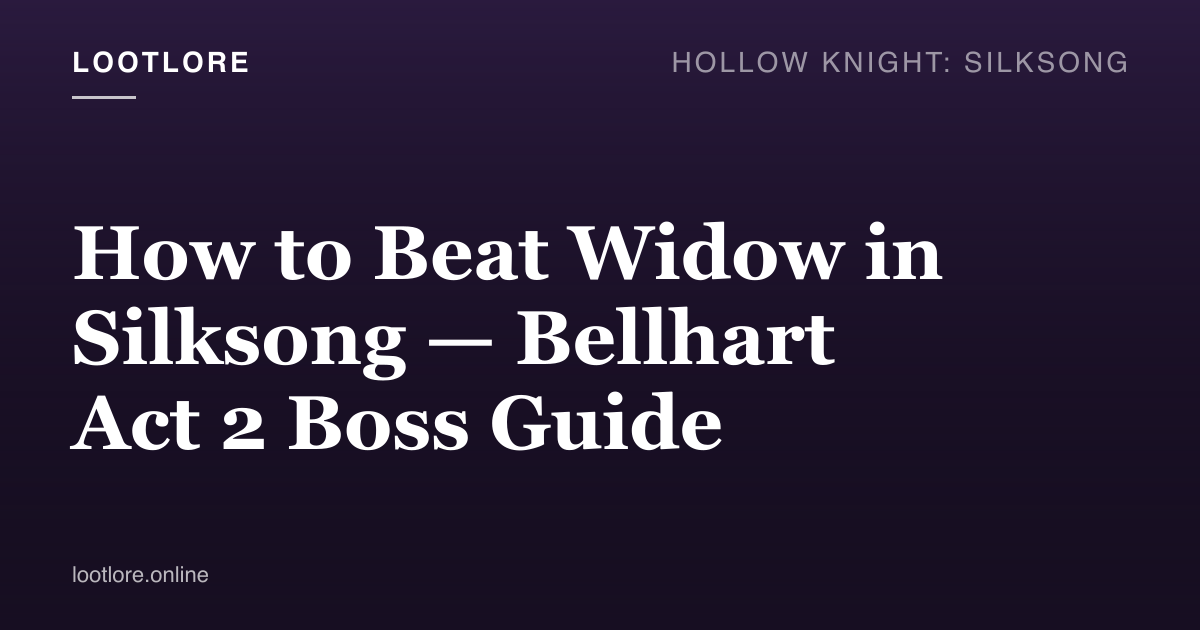 How to beat Widow in Silksong — Hornet against a web-spinner boss in the Bellhart underchamber arena
