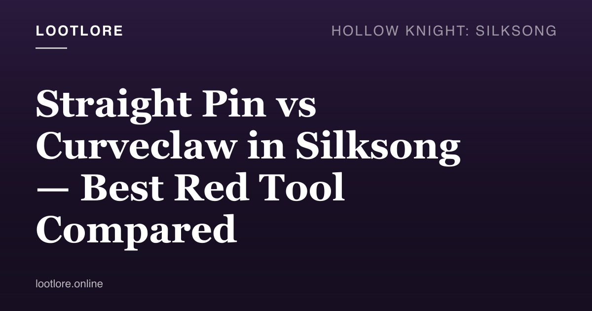 Straight Pin vs Curveclaw Silksong — Hornet comparing red Tools in Mister Mosaic's workshop
