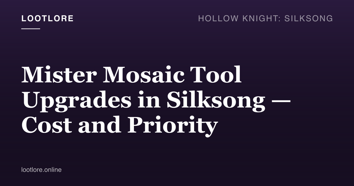 Mister Mosaic Silksong — Hornet visiting the Tool upgrader's Bonebottom workshop