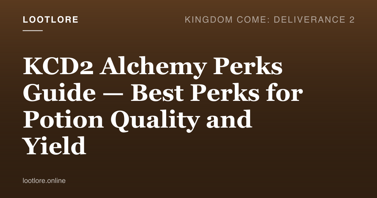 KCD2 alchemy perk tree — Henry's level 12 alchemy perk selection screen at the Kuttenberg apothecary