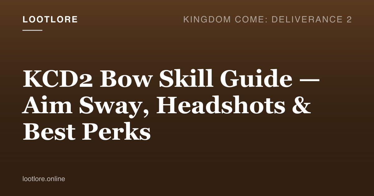 KCD2 bow skill — Henry aiming a Yeoman's warbow at a deer in the Trosky forest