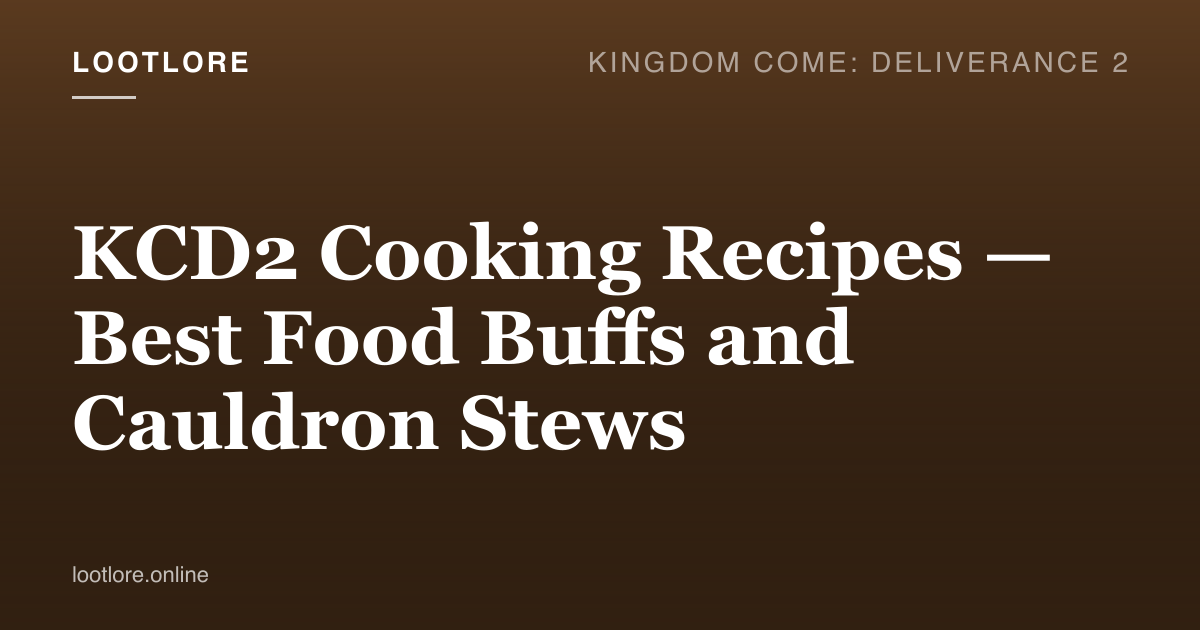 KCD2 cooking — Henry stirring a cauldron at the Trosky kitchen with stew ingredients laid out