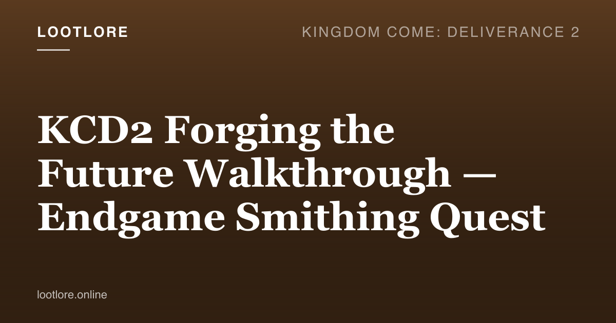 KCD2 Forging the Future walkthrough — Henry at the master anvil with the legendary sword commission