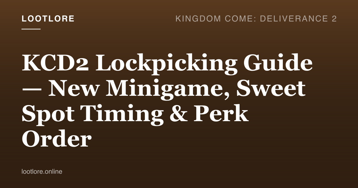 Kingdom Come: Deliverance 2 lockpicking minigame — Henry picking a chest with the sweet-spot indicator visible
