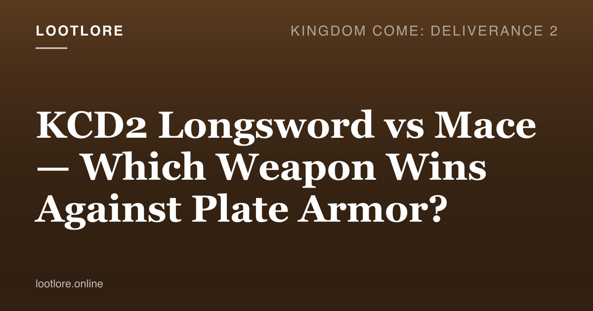 KCD2 longsword vs mace — Henry comparing weapons against a plate-armored knight in Kuttenberg