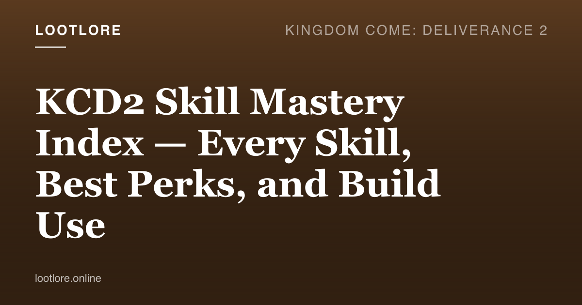 Kingdom Come: Deliverance 2 — skill mastery index hub image