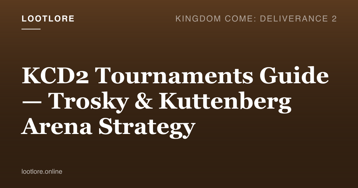 KCD2 tournaments guide — Henry mounted in Trosky arena facing a lance-charge opponent