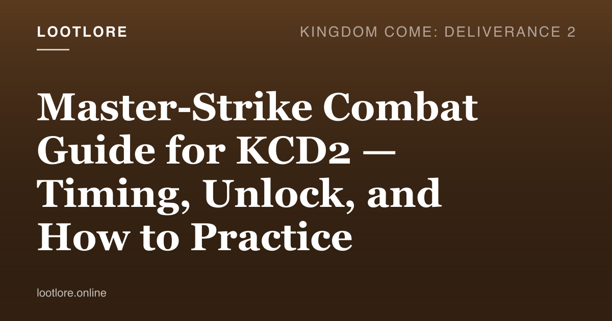 KCD2 master-strike combat guide — perfect block timing and counter mechanics