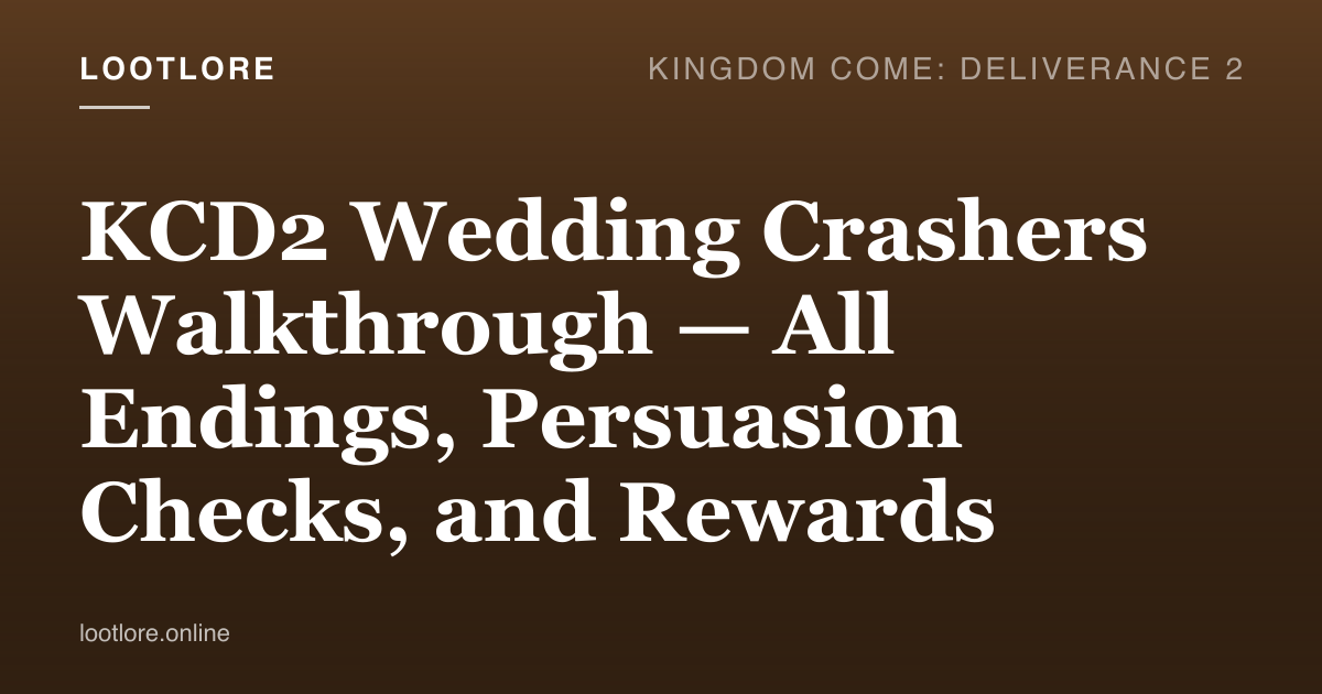 KCD2 Wedding Crashers walkthrough — Henry approaching the rival faction at the wedding