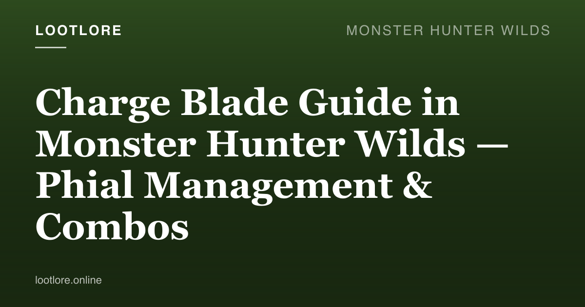 Monster Hunter Wilds guide cover for Charge Blade Guide in Monster Hunter Wilds — Phial Management & Combos