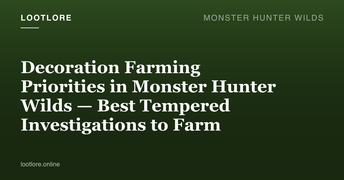 Tempered monster Investigation reward screen showing rare decorations in Monster Hunter Wilds