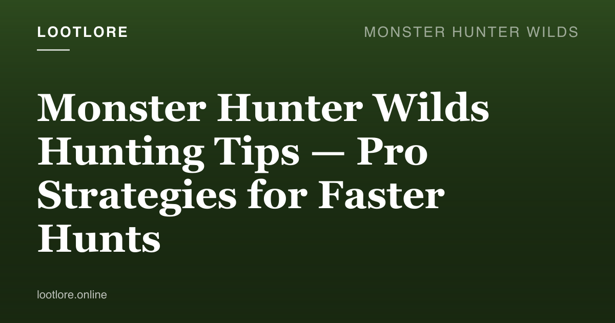 Monster Hunter Wilds guide cover for Monster Hunter Wilds Hunting Tips — Pro Strategies for Faster Hunts