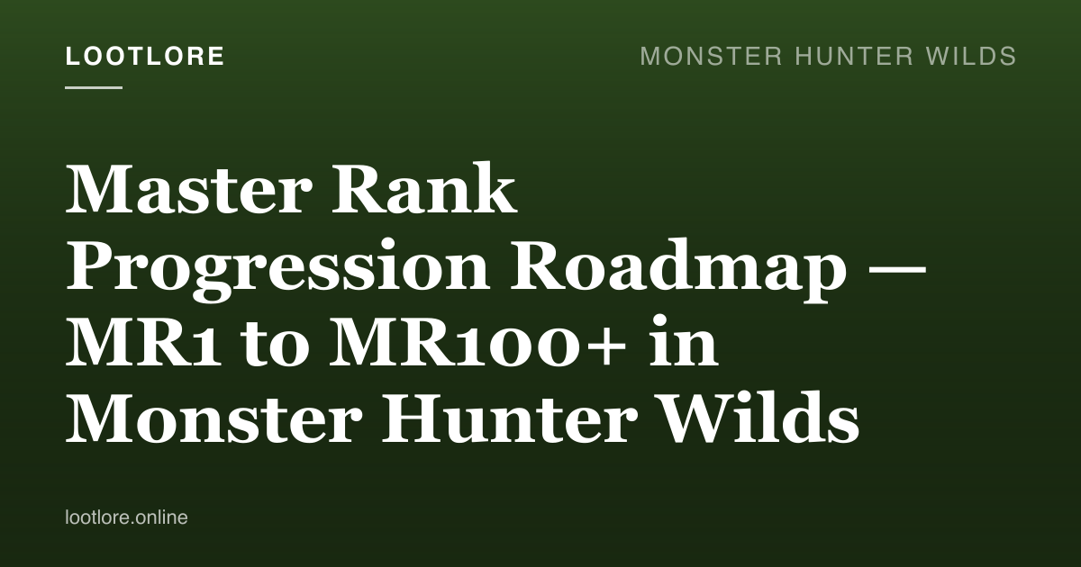 Hunter facing a Master Rank monster in Monster Hunter Wilds, with progression checkpoints displayed