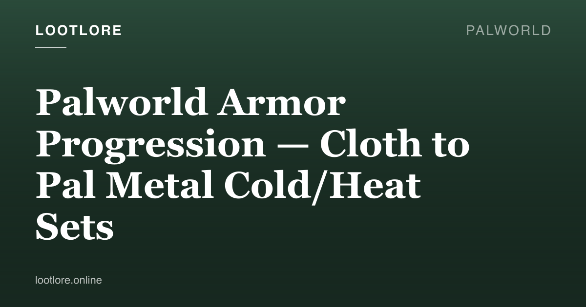 Palworld armor crafting recipes